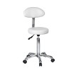 Fast Plus stool with backrest: Ergonomic design, chrome base with five wheels and adjustable height