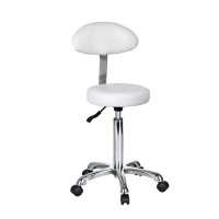 Fast Plus stool with backrest: Ergonomic design, chrome base with five wheels and adjustable height Fast Plus stool with backrest: Ergonomic design, chrome base with five wheels and adjustable height