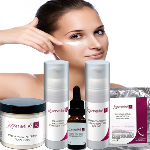 Kosmetiké Intensive Anti-Aging Cosmetic Treatment: Tensor Serum + Regenerating Concentrate + Anti-Aging Cream + Eye Contour + Collagen Veil
