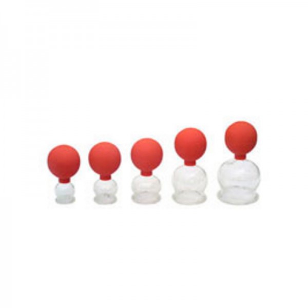 Glass suction cup with rubber suction bulb: 4.6 centimeters in diameter