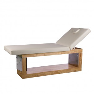 SPA Occi Wooden Bed fixed bed: With two sections, natural wood structure and adjustable inclination