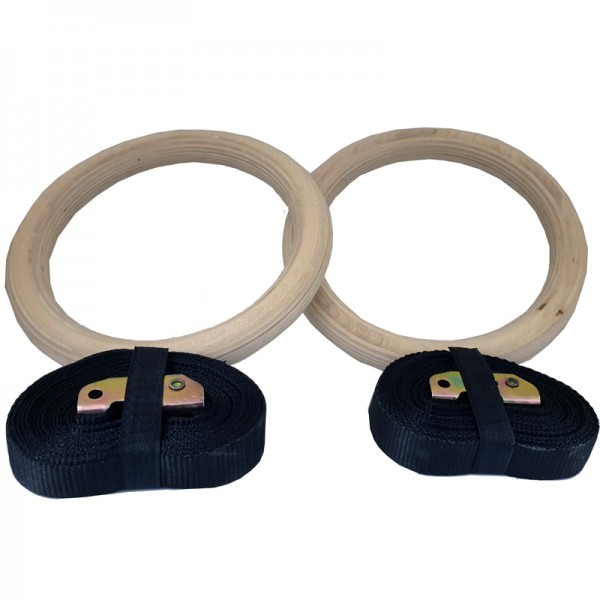 Wooden rings with handles (diameter 17.5 cm - length 23.5 cm)