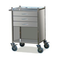 Stainless steel emergency cart with three drawers (Two models available)