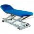 Electric examination stretcher: two bodies with negative reclining backrest, toilet paper holder and face cap (two models available) - With retractable wheels: Standard Upholstery 62cm X 1.90m - Reference: CE-2127-AR.62