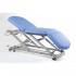 Hydraulic examination stretcher: three bodies, chair type with roll holder and facial cap (two models available) - With retractable wheels: Standard Upholstery 62cm X 1.90m - Reference: CH-2137-R.62