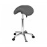 Organic backless pony stool: Chromed base with five wheels, adjustable height with gas piston - Color: Gray - Reference: A66.1022A