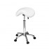 Organic backless pony stool: Chromed base with five wheels, adjustable height with gas piston - Color: White - Reference: A26.1022A
