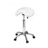 Organic backless pony stool: Chromed base with five wheels, adjustable height with gas piston - Color: White - Reference: <strong>A26.1022A</strong> Organic backless pony stool: Chromed base with five wheels, adjustable height with gas piston - Color: White - Reference: <strong>A26.1022A</strong>
