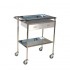 Stainless steel dressing trolley without bucket and without cylinder holder (Two models available) - Model: With 2 Drawers - Reference: 6114.80