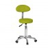 Fast Plus stool with backrest: Ergonomic design, chrome base with five wheels and adjustable height - Color: Green - Reference: A351.1023AB2