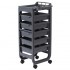 Soapy Rolling Hairdressing Cart - Five Pull Out Drawers, Open Sides and Top Handle - Colors: Gray - Reference: WKT004.A66