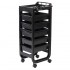 Soapy Rolling Hairdressing Cart - Five Pull Out Drawers, Open Sides and Top Handle - Colors: Color Black - Reference: WKT004.A12