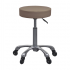 Silent Fast stool without backrest and height adjustable by gas piston: Flat and circular seat, chrome base with five silent wheels (Beige and White) - Color: Beige - Reference: A33.WKST003 Silent Fast stool without backrest and height adjustable by gas piston: Flat and circular seat, chrome base with five silent wheels (Beige and White) - Color: Beige - Reference: A33.WKST003