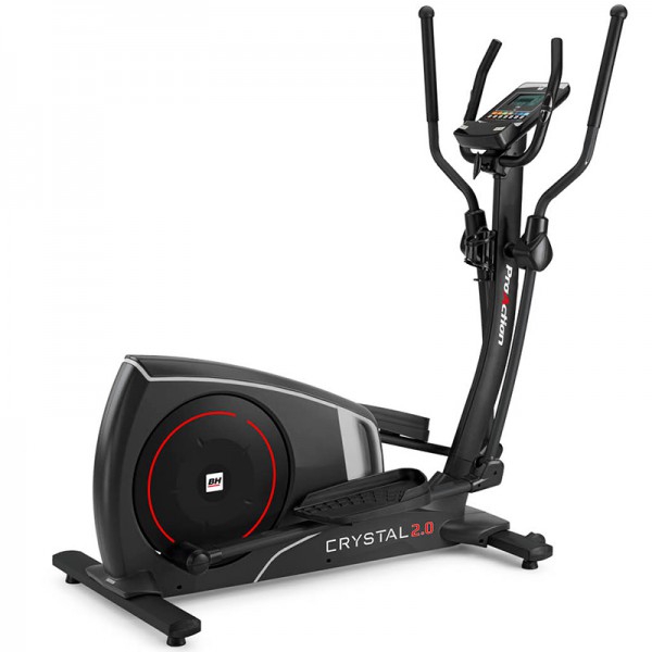i.Crystal 2.0 BH Fitness elliptical trainer with LCD screen: easy access, modern design and rear steering wheel