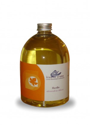 100% pure almond oil in a 500 ml container with a dispenser