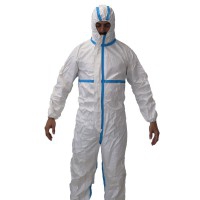 Disposable coverall with CE 2163 Certificate: Breathable material, front closure and elastic cuffs, hood and ankles. Disposable coverall with CE 2163 Certificate: Breathable material, front closure and elastic cuffs, hood and ankles.