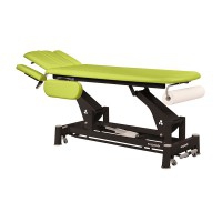 Ecopostural technical electric massage table: two bodies with folding arms, black connecting rod structure and T03 head (62 x 207 cm)
