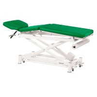 Ecopostural electric stretcher: with three sections, with multifunctional white scissors and peripheral control (198x50cm)