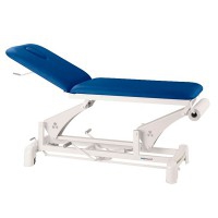 Multifunctional Ecopostural hydraulic stretcher: two bodies with white connecting rod structure and facial hole (62 x 188 cm)