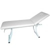 Dors beauty treatment table: Fixed metal and robust structure with two bodies, manual backrest tilt, facial hole and toilet paper holder included.