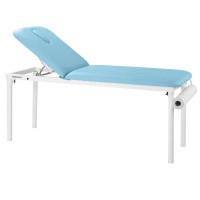 Two-section Ecopostural fixed stretcher: Steel structure and built-in roll holder (62 x 188 cm)
