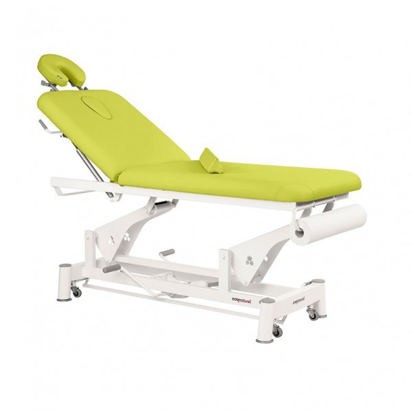 Two-section Ecopostural hydraulic stretcher with white connecting rod structure: Practical, comfortable and multifunctional (70x188)