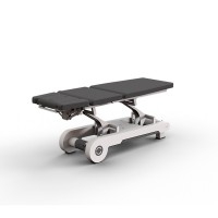 High-end electric stretcher Naggura N'Run5 EVO: three bodies, a motor to control the height and a side button to accommodate the Trendelenburg and lumbar flexion positions