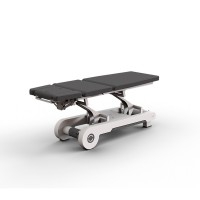 Naggura N'Run5 EVO high-end electric stretcher: three sections, a motor to control height, and a side button to adjust Trendelenburg and lumbar flexion positions. Naggura N'Run5 EVO high-end electric stretcher: three sections, a motor to control height, and a side button to adjust Trendelenburg and lumbar flexion positions.