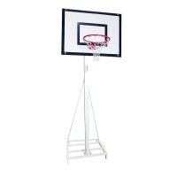 Deluxe single-tube 100-tube minibasketball basket set, two-wheeled with trolley, without backboard, hoop or counterweight