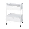 Easy Plus white metal trolley: Equipped with two shelves and two lockable drawers