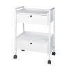White Metallic Trolley Easy Plus: Equipped with 2 shelves and 2 drawers with key White Metallic Trolley Easy Plus: Equipped with 2 shelves and 2 drawers with key