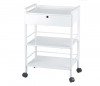 Easy White Metallic Trolley: Equipped with 1 drawer with key and 3 shelves Easy White Metallic Trolley: Equipped with 1 drawer with key and 3 shelves