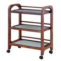 Wooden Cart Assist: Equipped with three tempered glass shelves