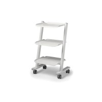 Mobile Dental Clinic Cart with Three Shelves - Glossy White