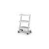 Mobile trolley with three shelves: glossy white