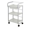Metal Cart White Part: Equipped with 3 shelves and removable drawer Metal Cart White Part: Equipped with 3 shelves and removable drawer