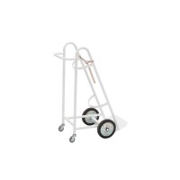 Oxygen bullet-carrying trolley: made of enamelled steel with wheels (43 x 70 x 95 cm)