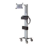 CHISON SonoEye CAR1P-KLS Portable Ultrasound Transport Cart: Semi-flexible tablet arm and probe holder with silicone CHISON SonoEye CAR1P-KLS Portable Ultrasound Transport Cart: Semi-flexible tablet arm and probe holder with silicone
