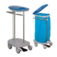Single bowl collection trolley with pusher and cover