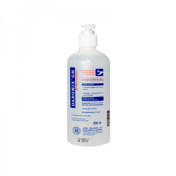 DAROMIX GH: Hydroalcoholic gel for hygienic disinfection of friction hands (500 ml)