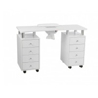 Distal manicure table: Double column with drawers, bag and hand rest cushion