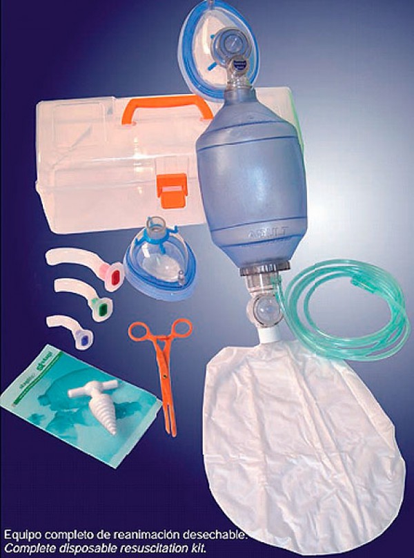 Full resuscitation equipment, disposable adult with jewel case