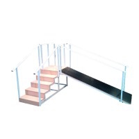 Staircase with five steps for rehabilitation (with or without ramp)