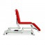 Electric stretcher: three bodies, chair type, with negative reclining backrest, face plug and retractable wheels