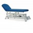 Hydraulic examination stretcher: two bodies, with negative reclining backrest, toilet roll holder, facial cap and retractable wheels