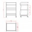 Help white metal trolley: Equipped with three large translucent glass shelves