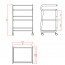 Help white metal trolley: Equipped with three large translucent glass shelves Help white metal trolley: Equipped with three large translucent glass shelves