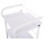 White Metal Cart Part: Equipped with three shelves and removable drawer