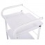White Metal Cart Part: Equipped with three shelves and removable drawer White Metal Cart Part: Equipped with three shelves and removable drawer
