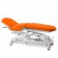 Electric couch for osteopathy: three bodies, with height adjustment, negative reclining backrest, Trendelenburg, roll holder and retractable wheels (two models available)